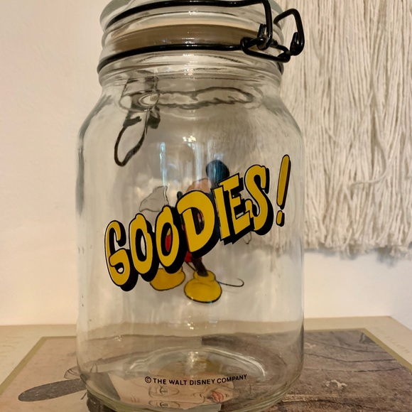 Vintage Mickey Mouse Anchor Hocking Glass Goodie Jar - Picture 2 of 8